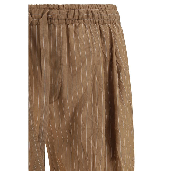 Dolce &amp; Gabbana Brown Linen Casual Pants
