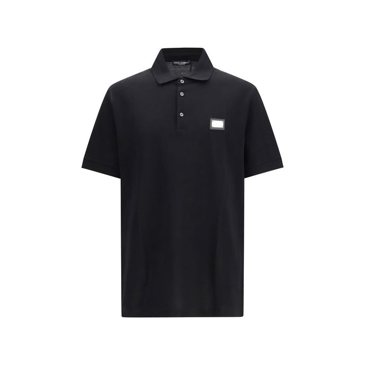 Dolce &amp; Gabbana Black Cotton Polo Shirt