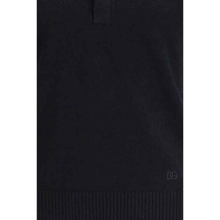 Dolce &amp; Gabbana Black Cotton Polo Shirt