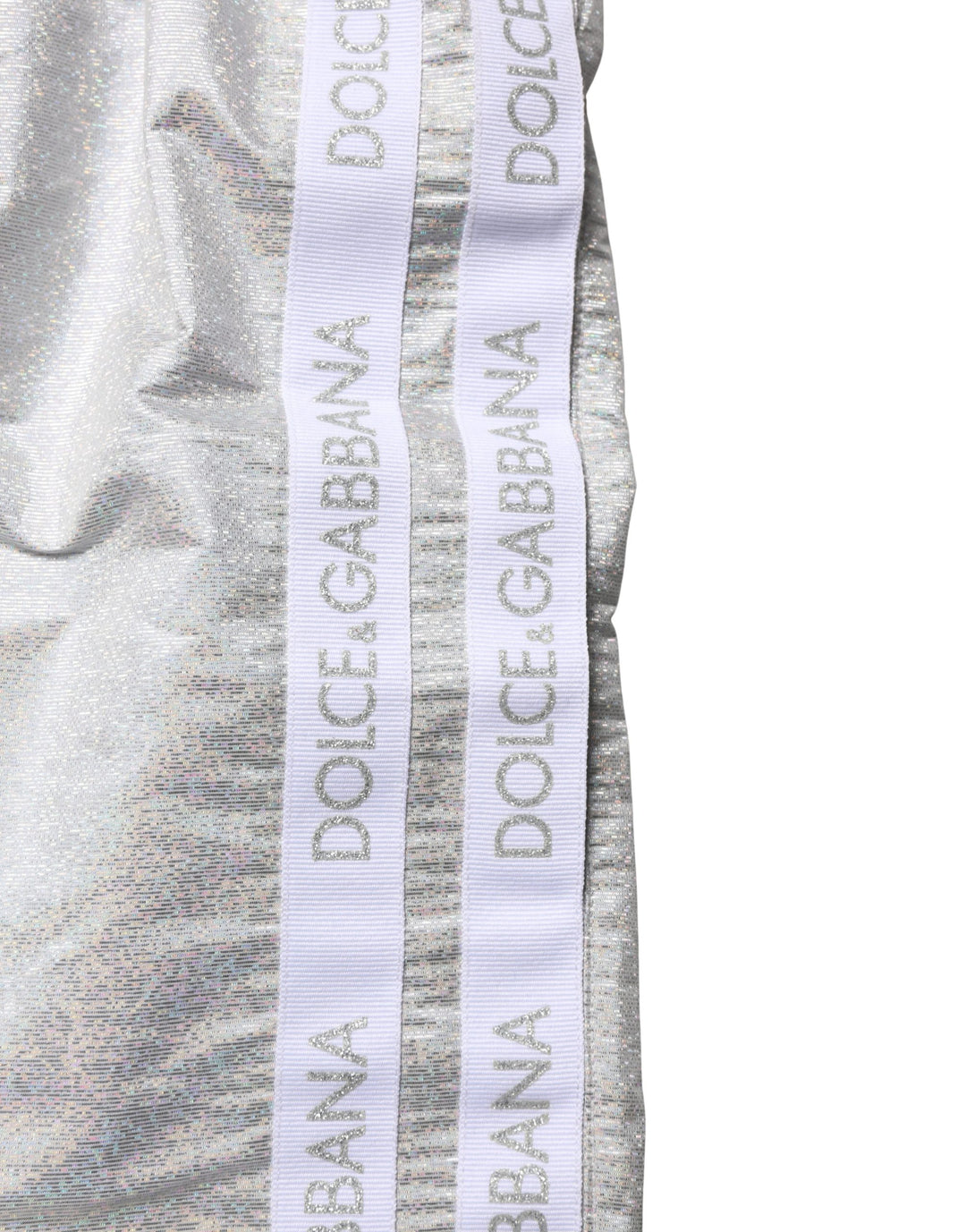 Dolce &amp; Gabbana Silver Polyester Drawstring Men Shorts Swimwear