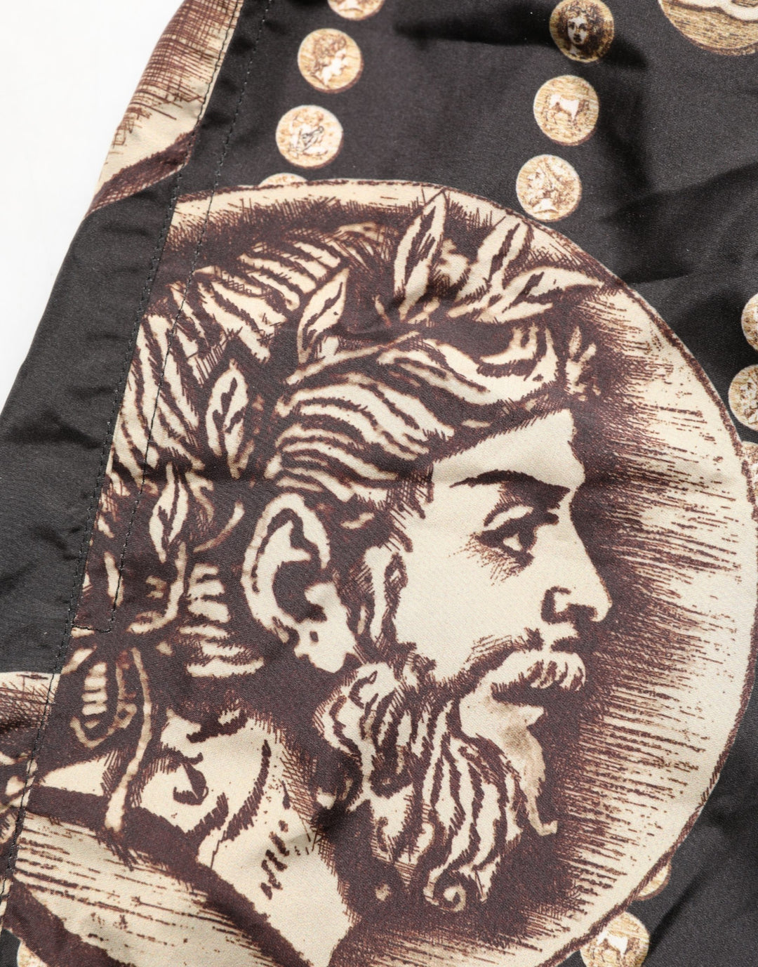 Dolce &amp; Gabbana Black Roman Coin Print Swim Shorts Swimwear