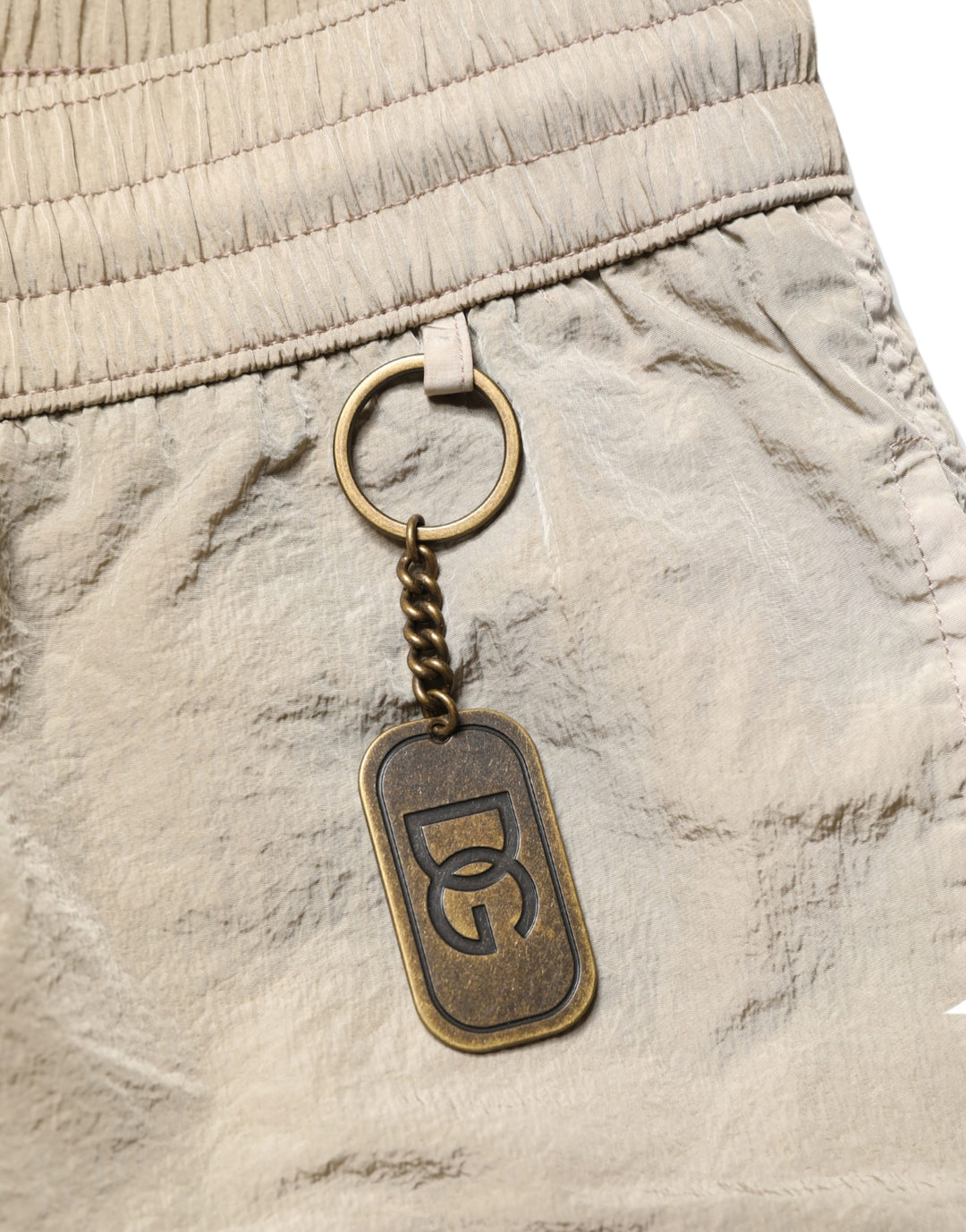 Dolce &amp; Gabbana Brown Nylon Drawstring Swim Shorts Swimwear