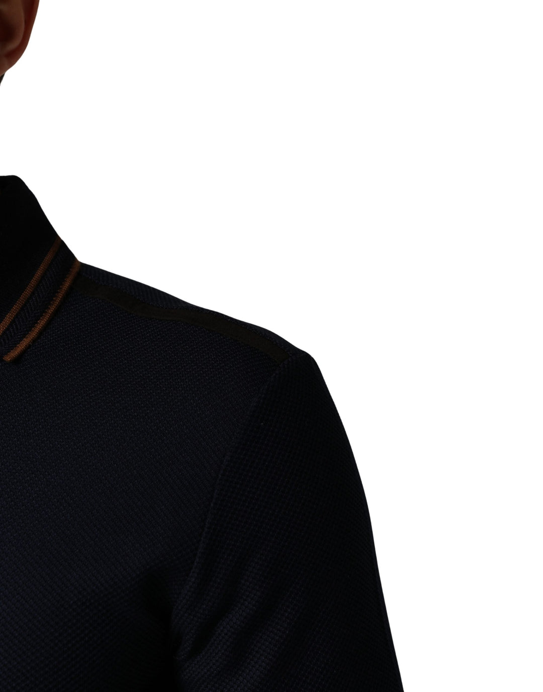 Dolce &amp; Gabbana Dark Blue Silk Short Sleeve Men Polo T-shirt
