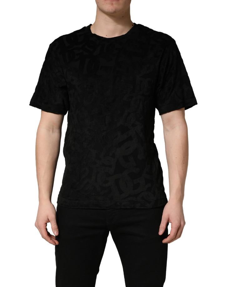 Dolce &amp; Gabbana Black DG Mania Logo Print Casual  T-shirt