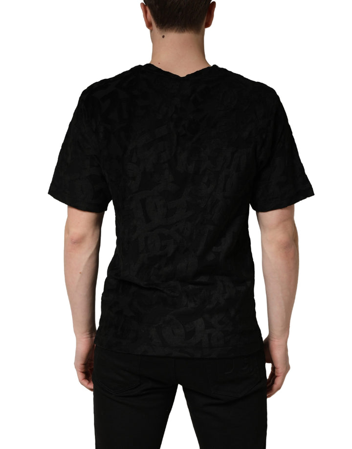 Dolce &amp; Gabbana Black DG Mania Logo Print Casual  T-shirt