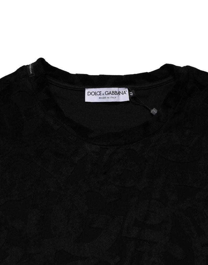 Dolce &amp; Gabbana Black DG Mania Logo Print Casual  T-shirt