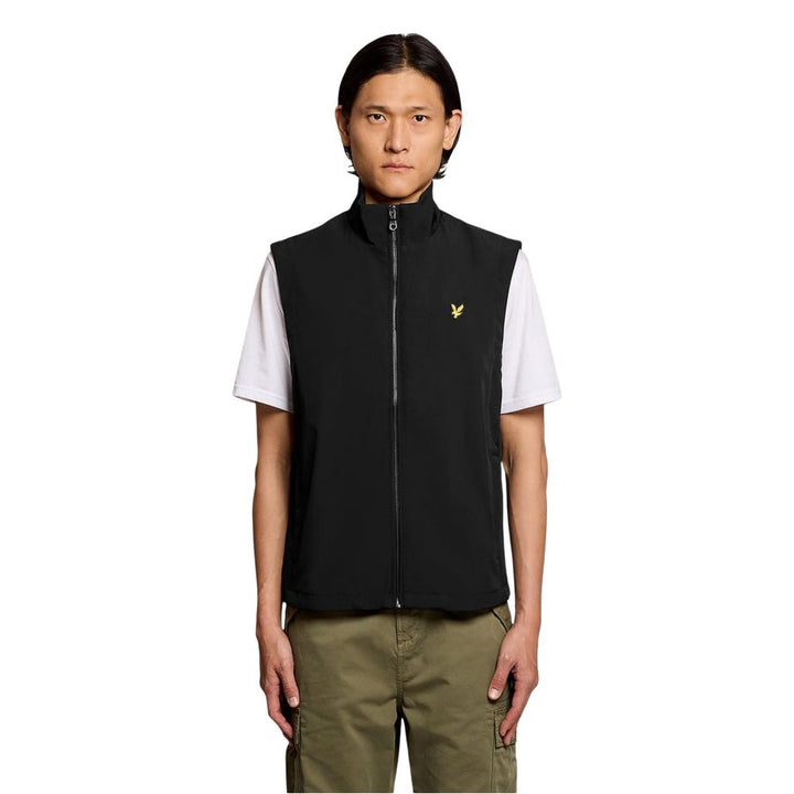 Lyle &amp; Scott Black Polyester Sleeveless Jacket