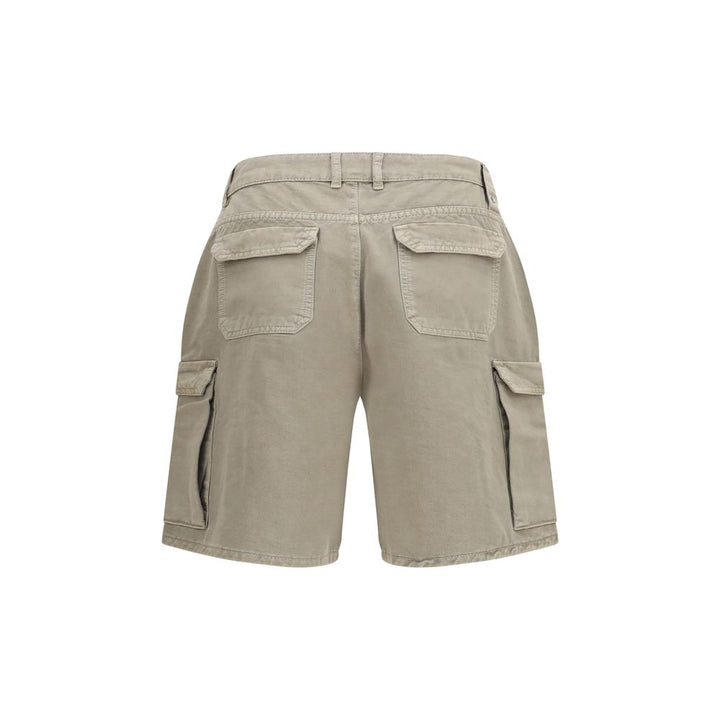 Represent Beige Cotton Bermuda Shorts