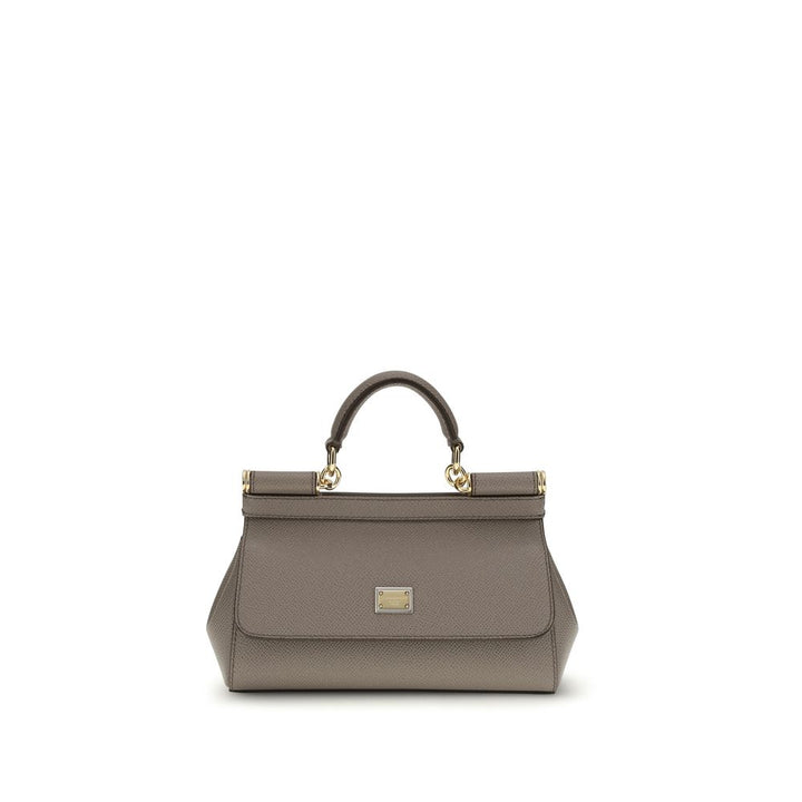 Dolce &amp; Gabbana Gray Calf Leather Bos Taurus Handbag