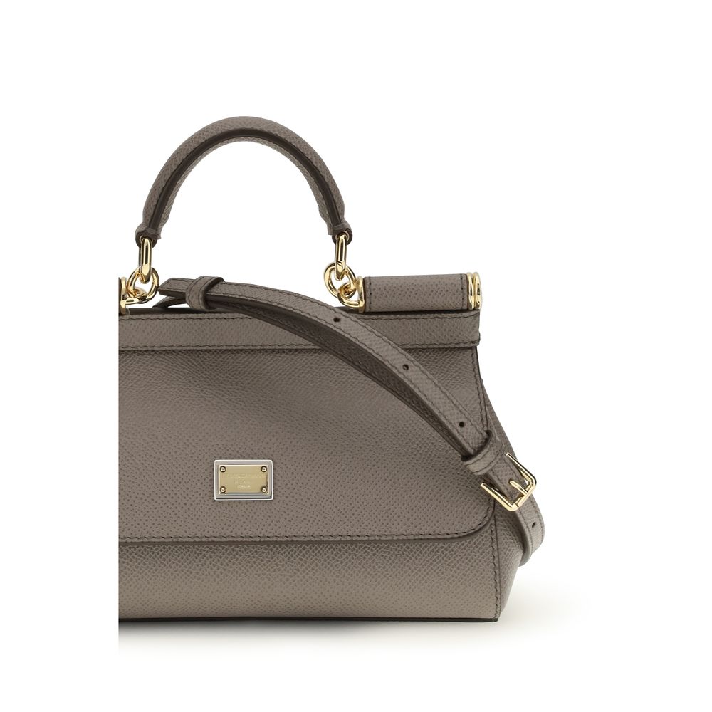 Dolce &amp; Gabbana Gray Calf Leather Bos Taurus Handbag