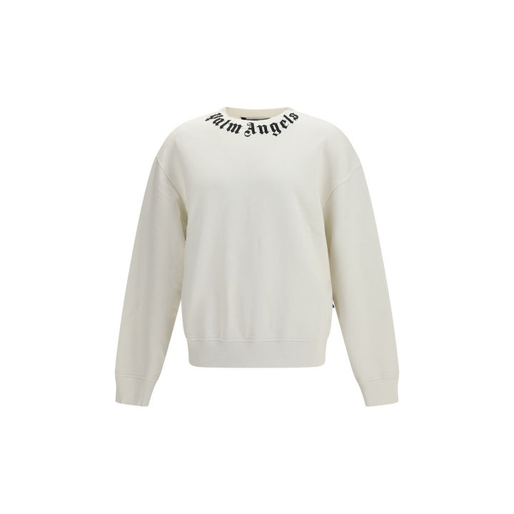 Palm Angels White Cotton Sweatshirt