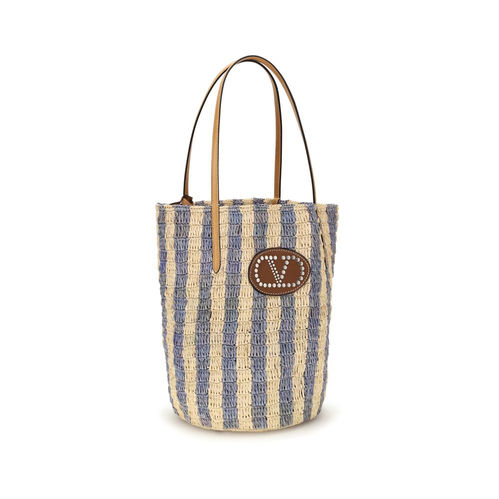 Valentino Garavani - Blue Raffia Backet Bag