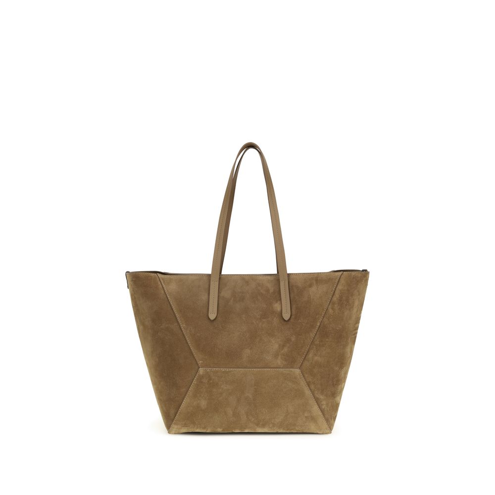 Brunello Cucinelli - Beige Calf Leather Bos Taurus Shoulder Bag