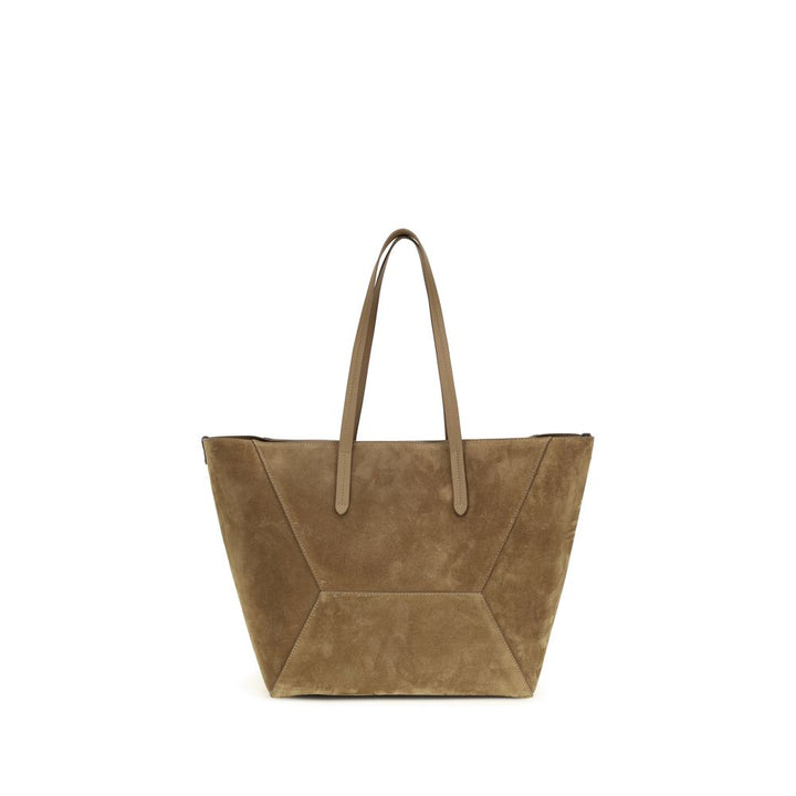 Brunello Cucinelli - Beige Calf Leather Bos Taurus Shoulder Bag