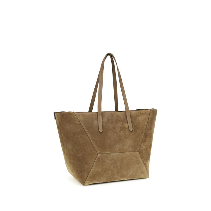 Brunello Cucinelli - Beige Calf Leather Bos Taurus Shoulder Bag