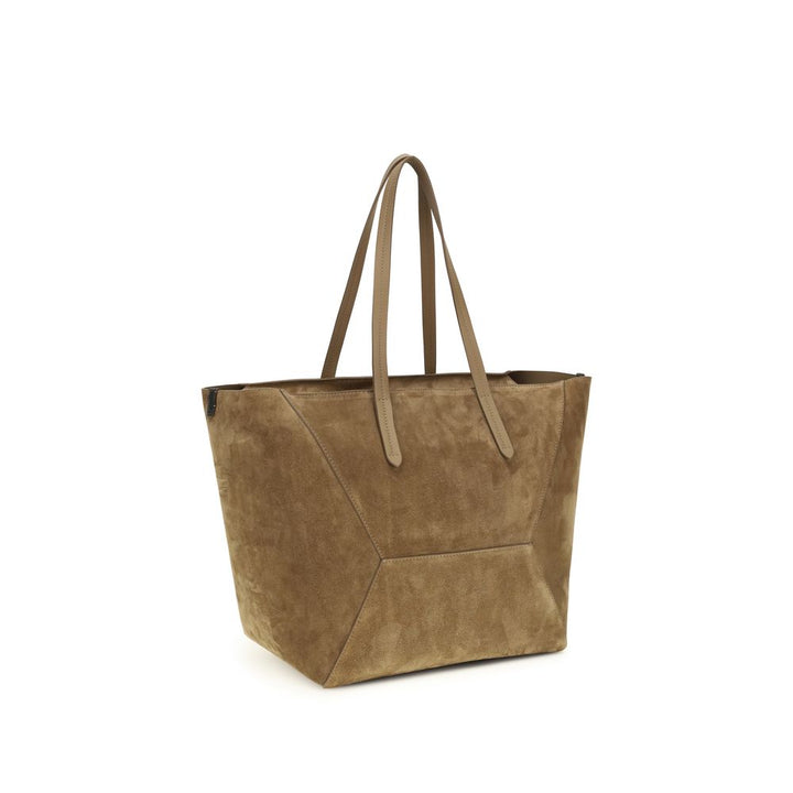 Brunello Cucinelli - Beige Calf Leather Bos Taurus Shoulder Bag