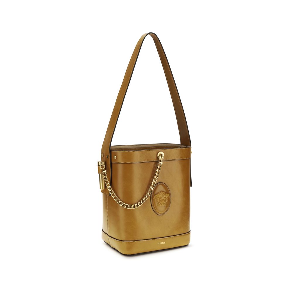 Versace - Brown Calf Leather Bos Taurus Backet Bag