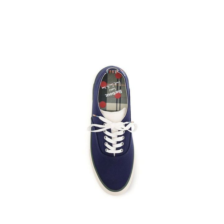Barbour Blue Cotton Low Top Sneakers