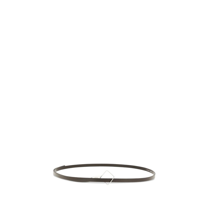 The Row Brown Calf Leather Bos Taurus Thin Belt