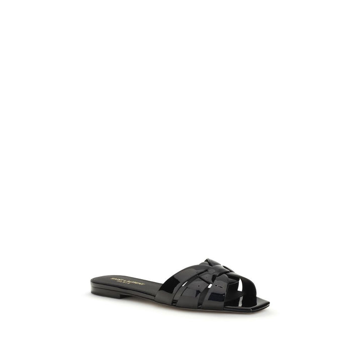 Saint Laurent Black Calf Leather Bos Taurus Ballet Flats