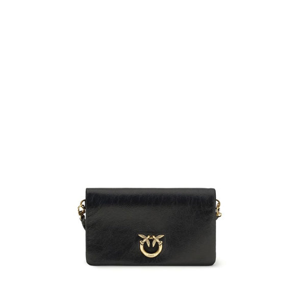 PINKO - Black Calf Leather Bos Taurus Shoulder Bag