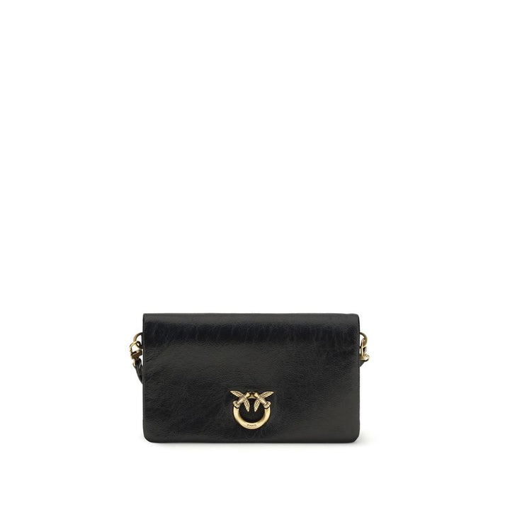 PINKO - Black Calf Leather Bos Taurus Shoulder Bag