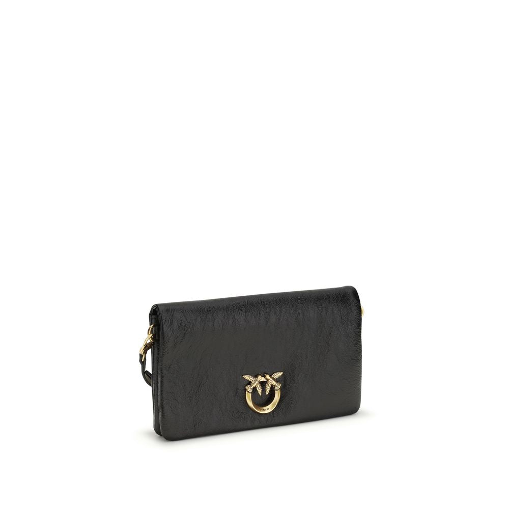 PINKO - Black Calf Leather Bos Taurus Shoulder Bag
