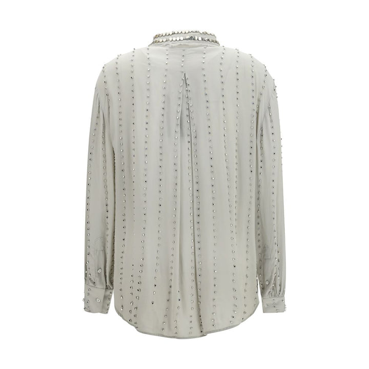 PINKO Gray Viscose Pattern Shirt