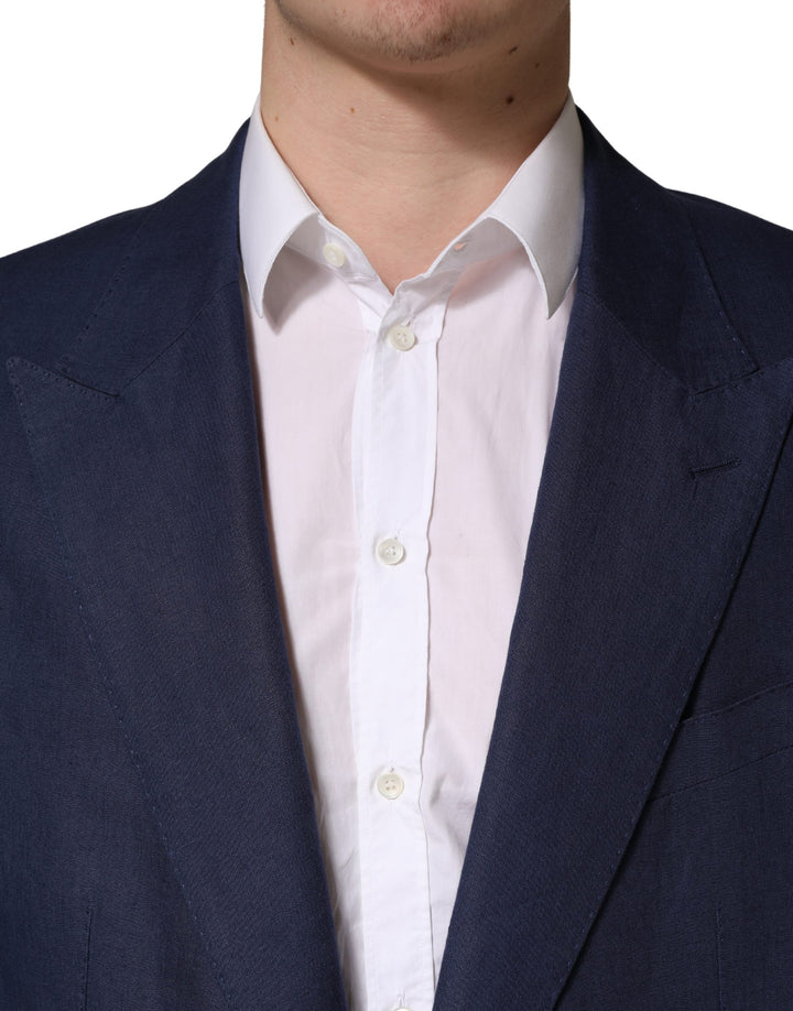 Dolce &amp; Gabbana Blue Single Breasted 2 Button Suit Jacket