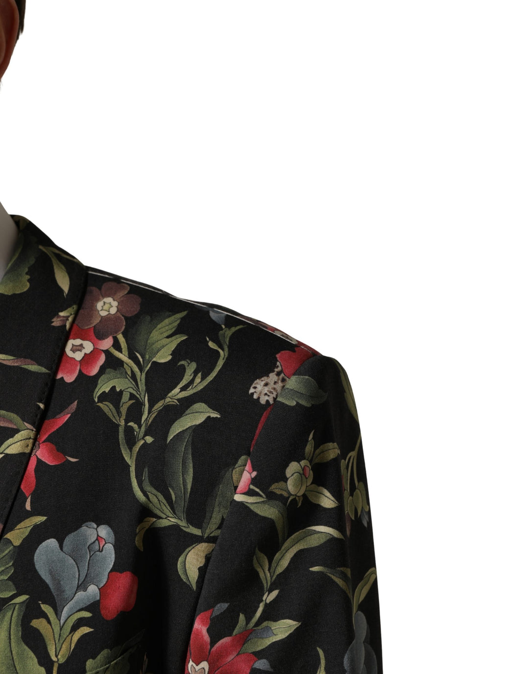 Dolce &amp; Gabbana Multicolor Floral Leopard 1 Button Men Suit Jacket