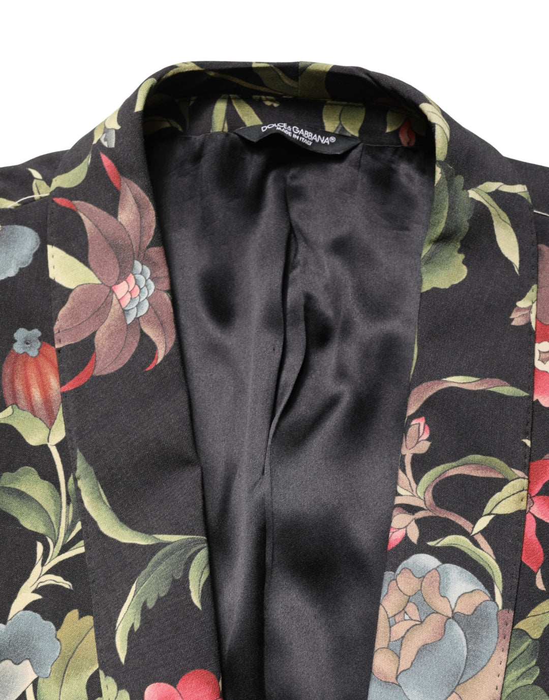Dolce &amp; Gabbana Multicolor Floral Leopard 1 Button Men Suit Jacket