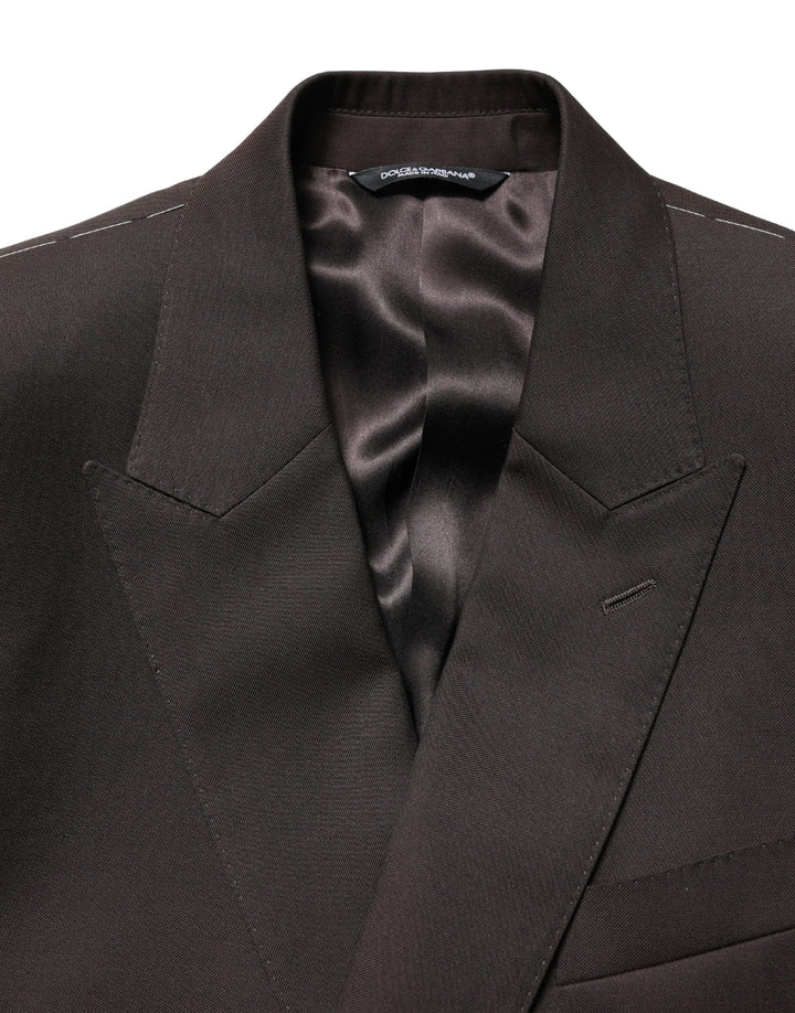 Dolce &amp; Gabbana Dark Violet Wool Double Breasted Suit Jacket