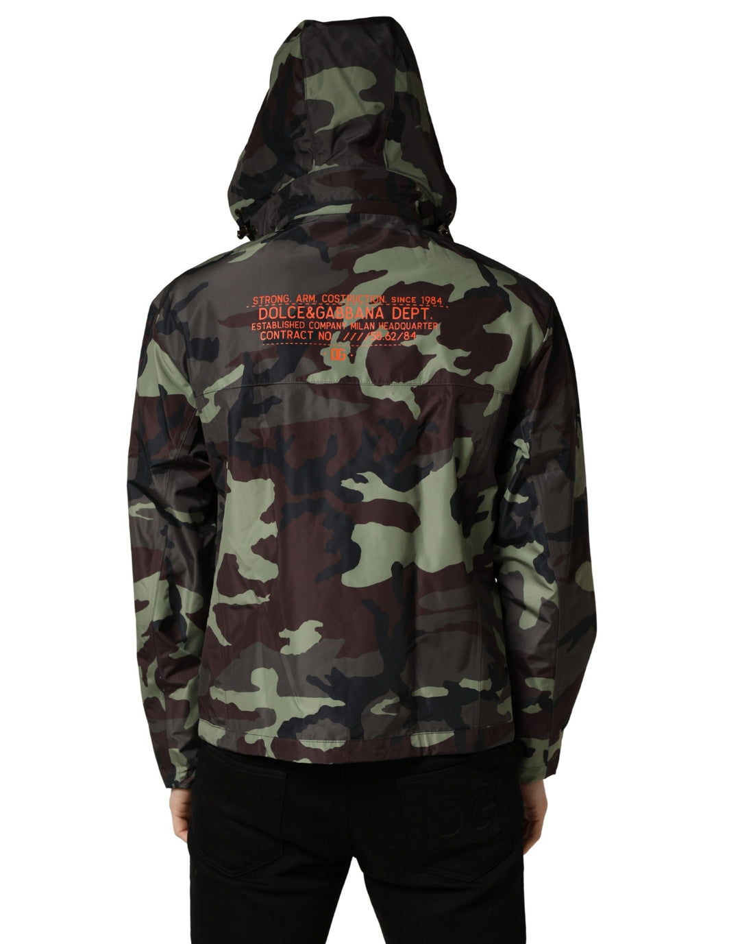 Dolce &amp; Gabbana Multicolor Camouflage Hooded Bomber Jacket
