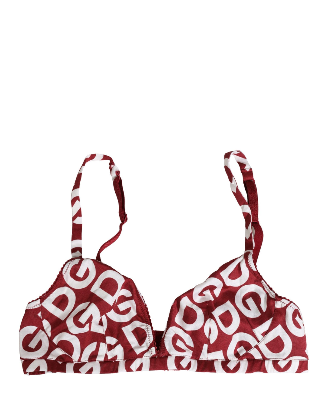 Dolce &amp; Gabbana Red Logo Monogram Cotton Soft Cup Bra Underwear