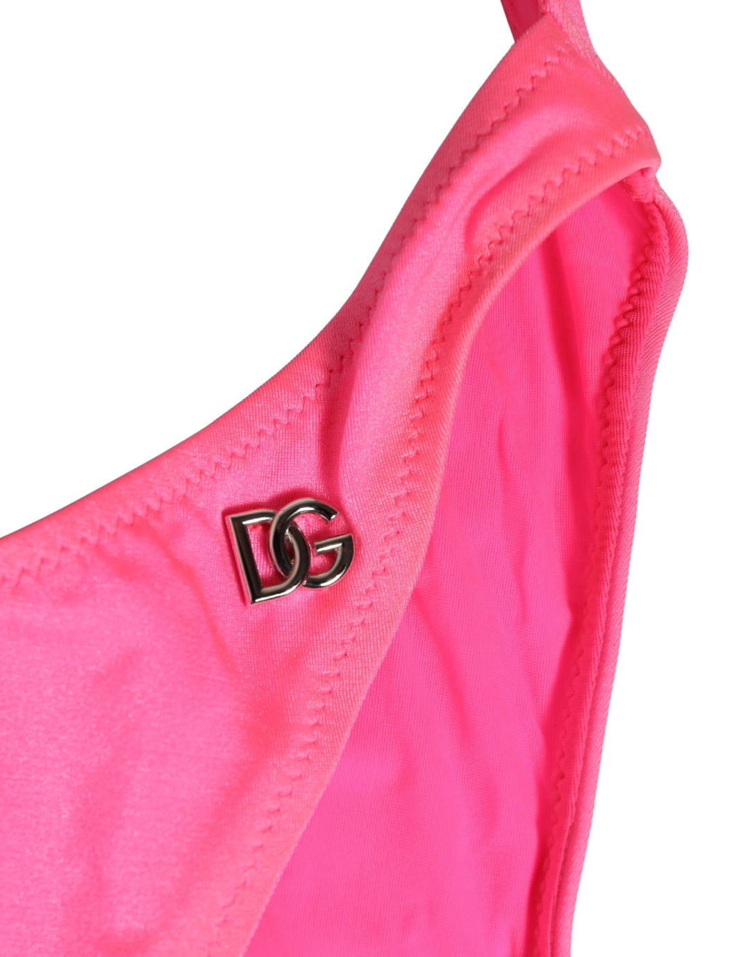 Dolce &amp; Gabbana Pink Cut-Out High Leg One Piece Swimsuit Swimwear