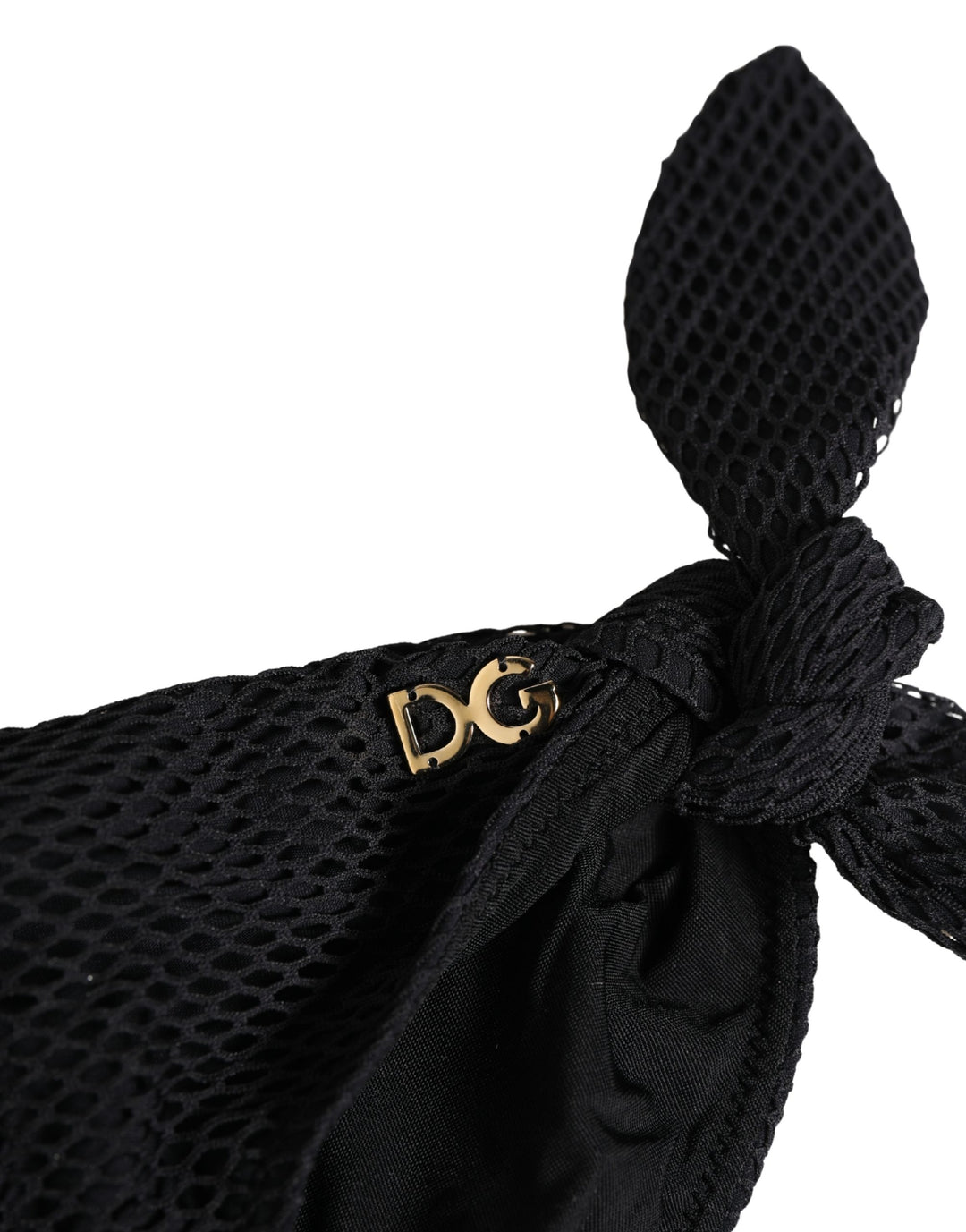 Dolce &amp; Gabbana Swimwear Black Side-Tie Bikini Bottom DG Logo