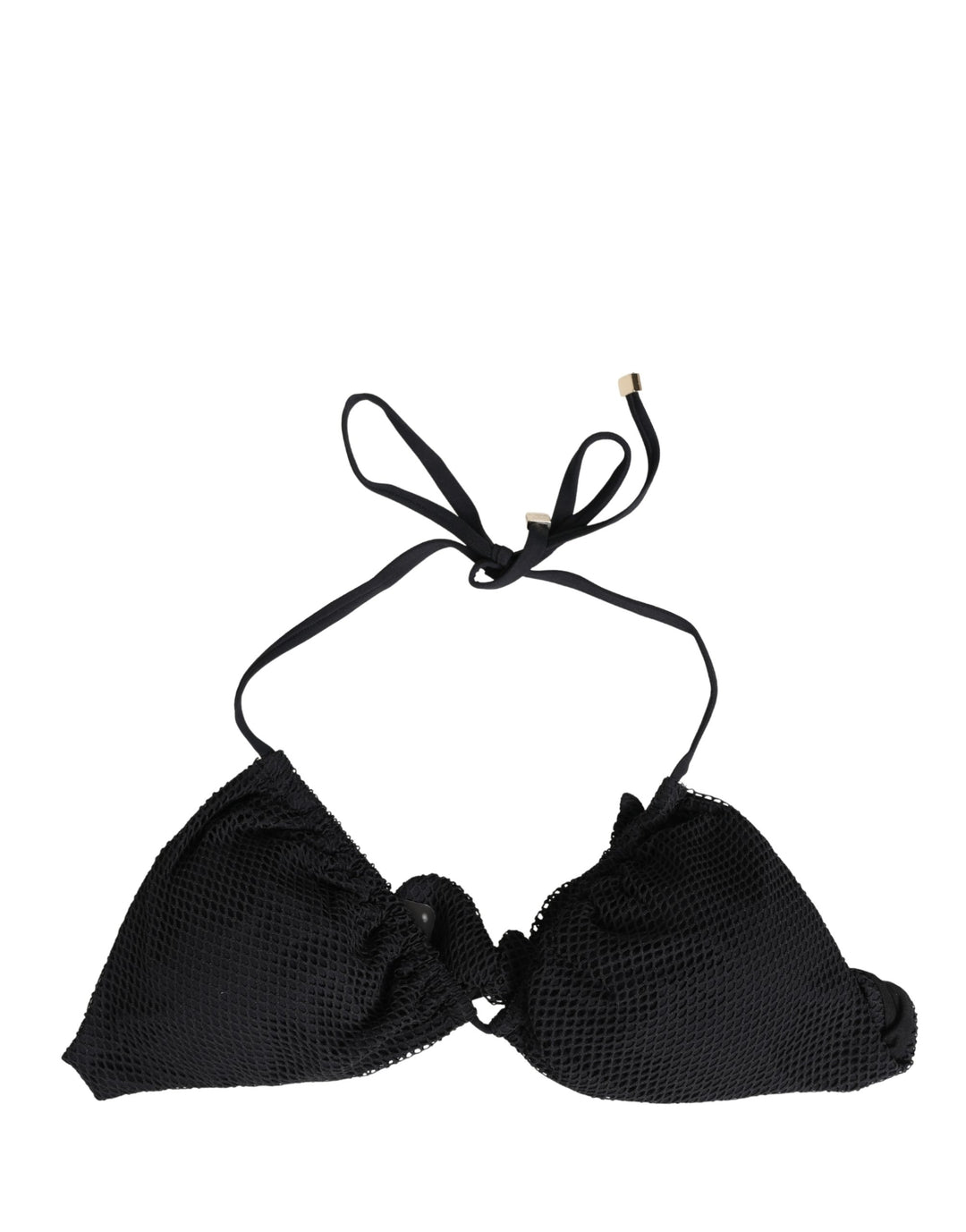 Dolce &amp; Gabbana Black Padded Triangle Halter Bikini Top Swimwear