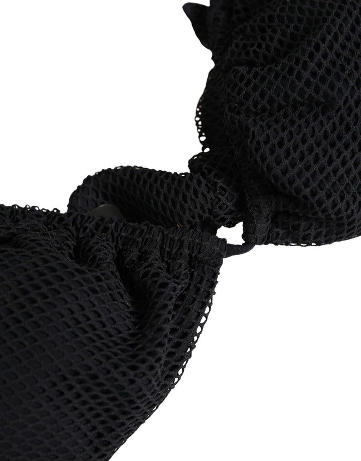 Dolce &amp; Gabbana Black Padded Triangle Halter Bikini Top Swimwear