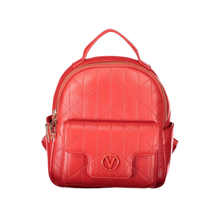 Mario Valentino - Rosso Polyurethane Women’s Backpack with External Pockets