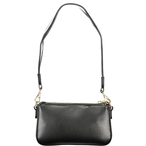 Mario Valentino - Nero Poliuretano Women’s Handbag with Adjustable Shoulder Strap