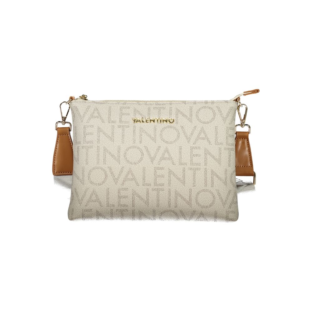 Mario Valentino - Beige Polyurethane Women’s Bag with Zip Closure and Strap