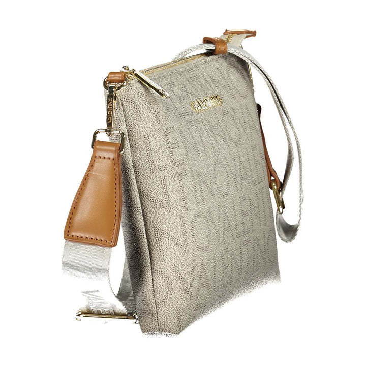 Mario Valentino - Beige Polyurethane Women’s Bag with Zip Closure and Strap