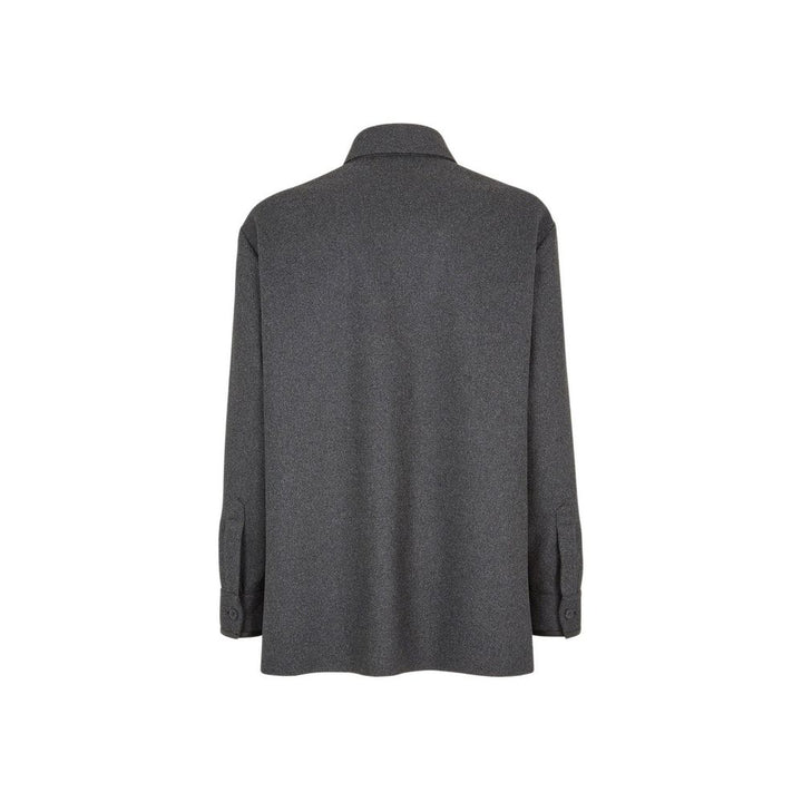 Fendi Gray Cashmere Full-Length Jacket