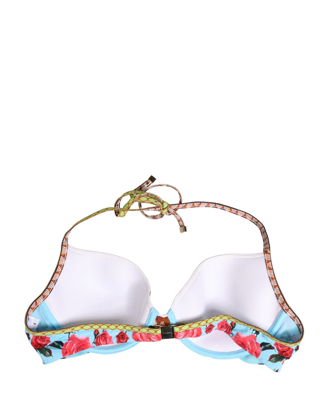 Dolce &amp; Gabbana Multicolor Floral Print Halter Bikini Top Swimwear