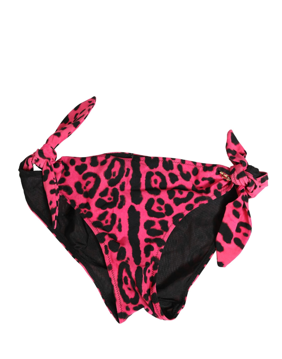Dolce &amp; Gabbana Pink Leopard Print Bikini Bottom Beachwear Swimwear