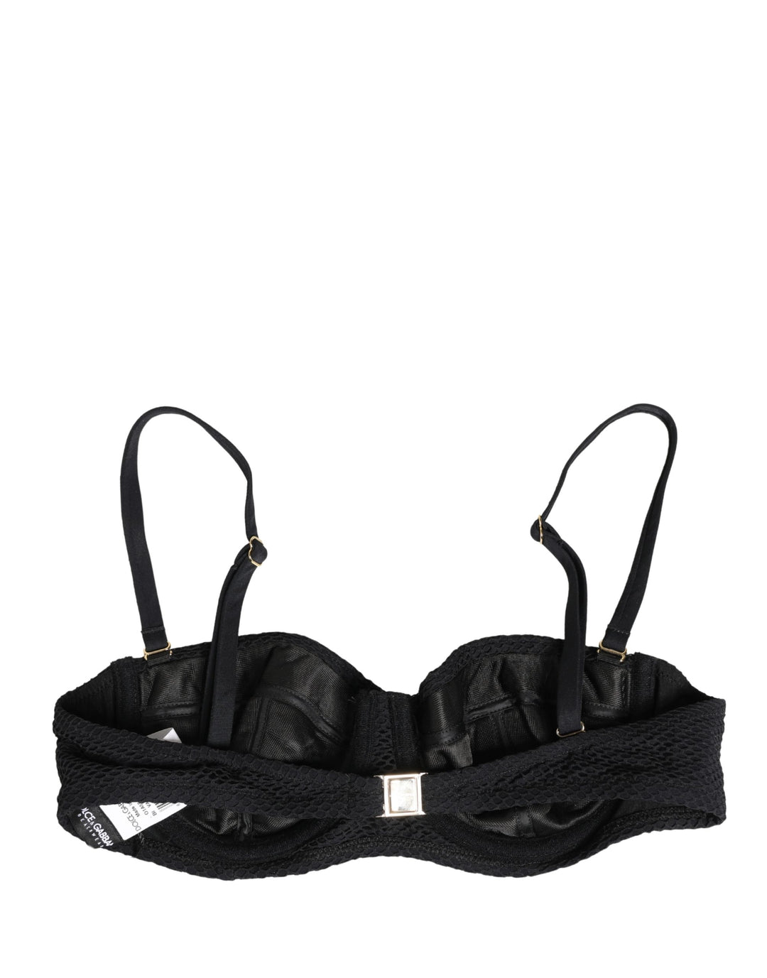 Dolce &amp; Gabbana Black Nylon Padded Balconnet Brassiere Underwear
