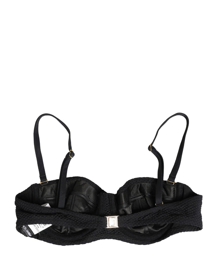 Dolce &amp; Gabbana Black Nylon Padded Balconnet Brassiere Underwear