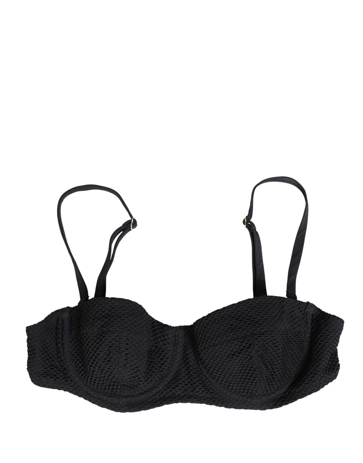 Dolce &amp; Gabbana Black Nylon Padded Balconnet Brassiere Underwear