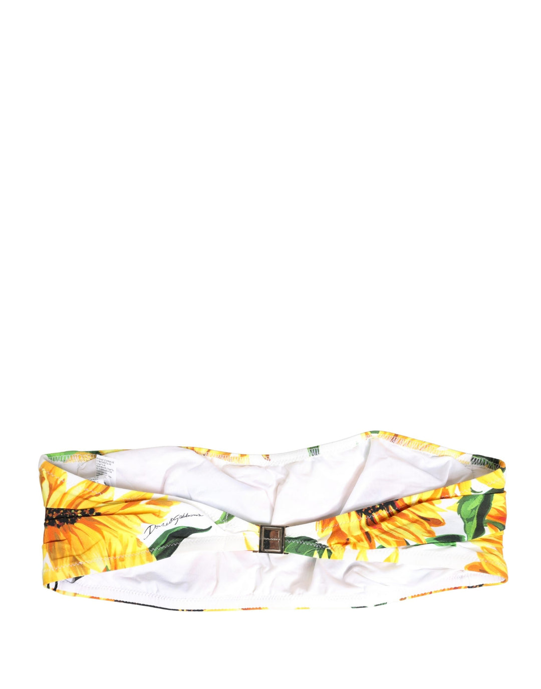 Dolce &amp; Gabbana Multicolor Sunflower Print Bandeau Top Swimwear
