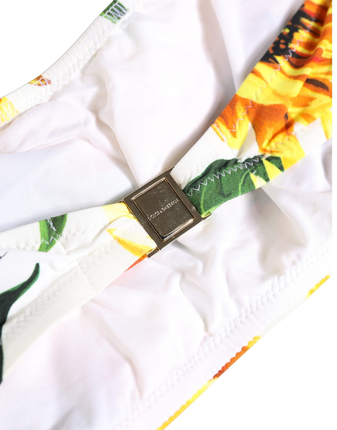 Dolce &amp; Gabbana Multicolor Sunflower Print Bandeau Top Swimwear